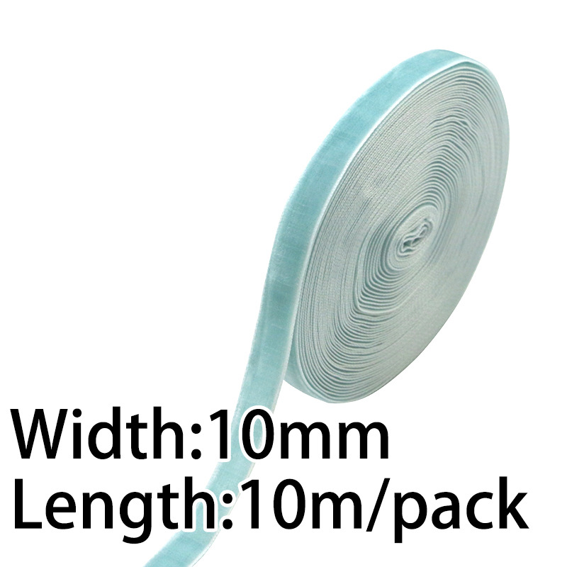 1cm cinta de flocado cinta de terciopelo unilateral tela de decoración de vacaciones arco hecha a mano costura al por mayor 10m paquete