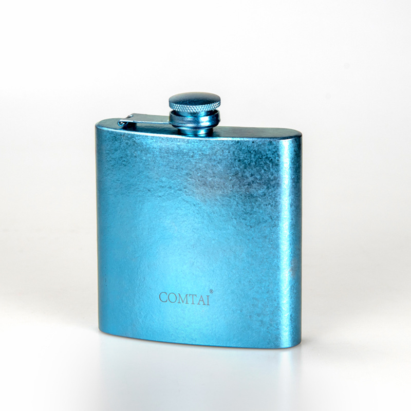 COMTAI - Botella de Vino Cuadrada Portátil de Titanio Puro, Juego de Vino de Alta Gama para Viajes al Aire Libre, Estilo Retro de Lujo Ligero, 200 ml