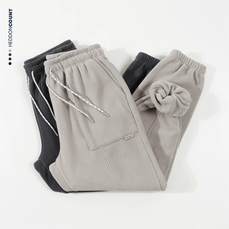 Мужские повседневные брюки 2025 зимний новый теплая флисовые брюки премиум-класса толстые и свободные брюки