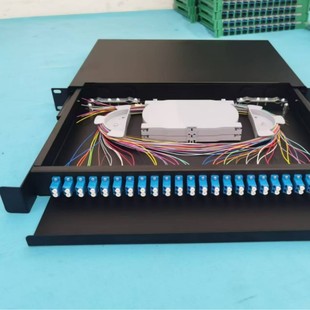 Manufacturer's Best-Selling Fiber Optic Distribution Frame Odf Unit Box 1U24 Port Lc48 Core Full Optical Cable Terminal Box Pull-Out Type