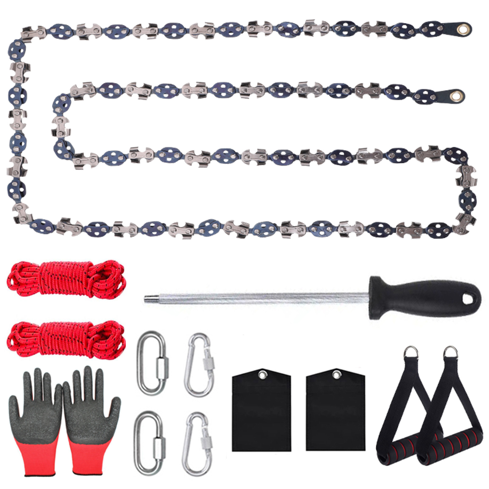 Outdoor Garden Knife Grinder Mountaineering Buckle Gloves Outdoor Box Convenient 53-inch 68-tooth Two-way High-altitude Bracelet Saw