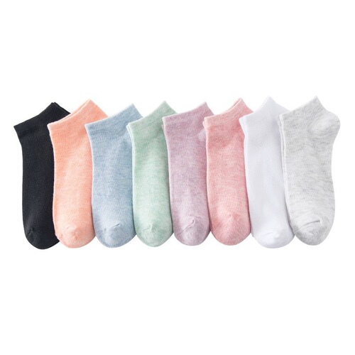 Women's Socks Short Socks Summer Thin Plain Crew Socks with Breathable Sweat Absorbent Sports Socks for Summer White Light Mouth Trendy Socks