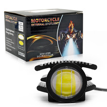 摩托车电动车汽车U7激光炮LED大灯恶魔眼爆闪前照灯射灯改装通用