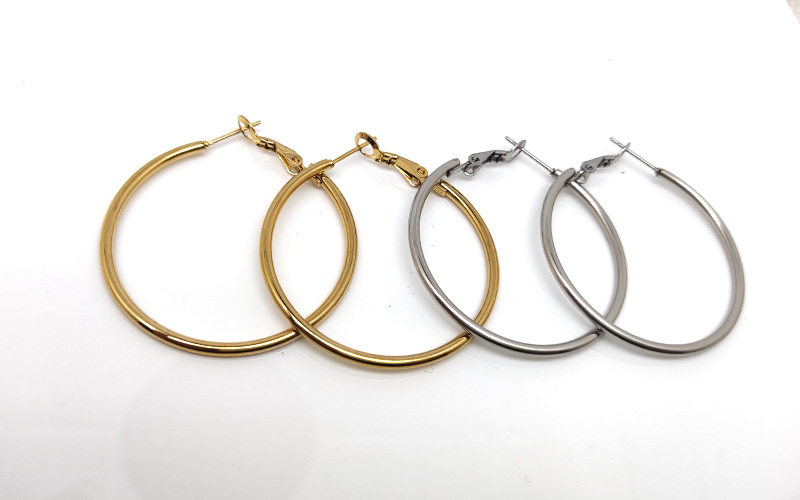 Simple Style Geometric Stainless Steel Plating Earrings 1 Pair