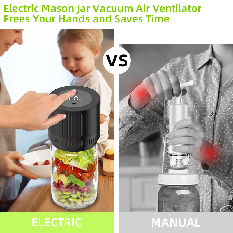新型電気メイソン缶真空機自動メイソン缶封口機食品保存真空缶封口器|undefined