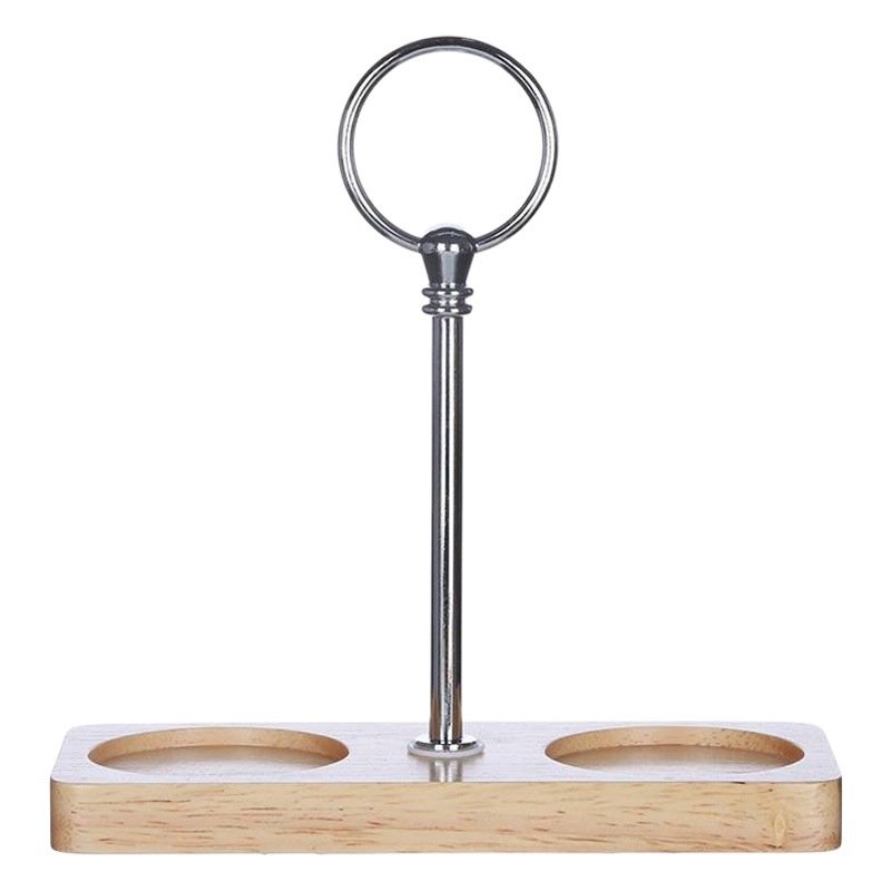 現物の軽い贅沢な研磨器の木製の台のゴムの木の胡椒の支えは手の取っ手の木の台の底のクッションの部品を持ちます。