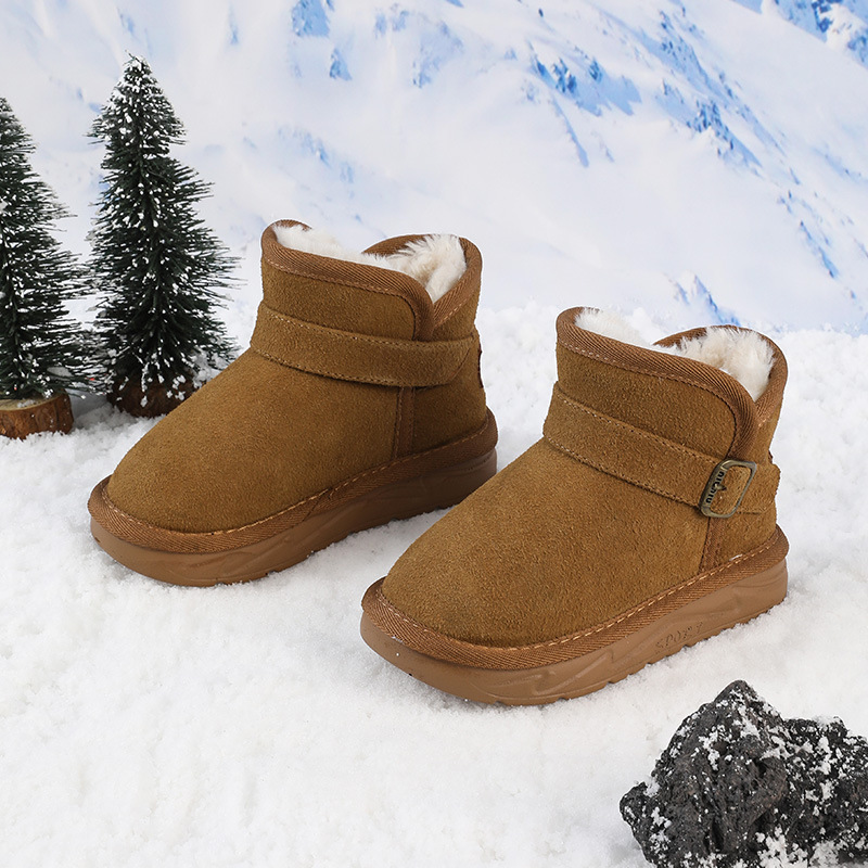 Botas de nieve para niños 2024 invierno nuevo botas de algodón gruesas calentamiento impermeable botas de algodón para niños botas de niñas