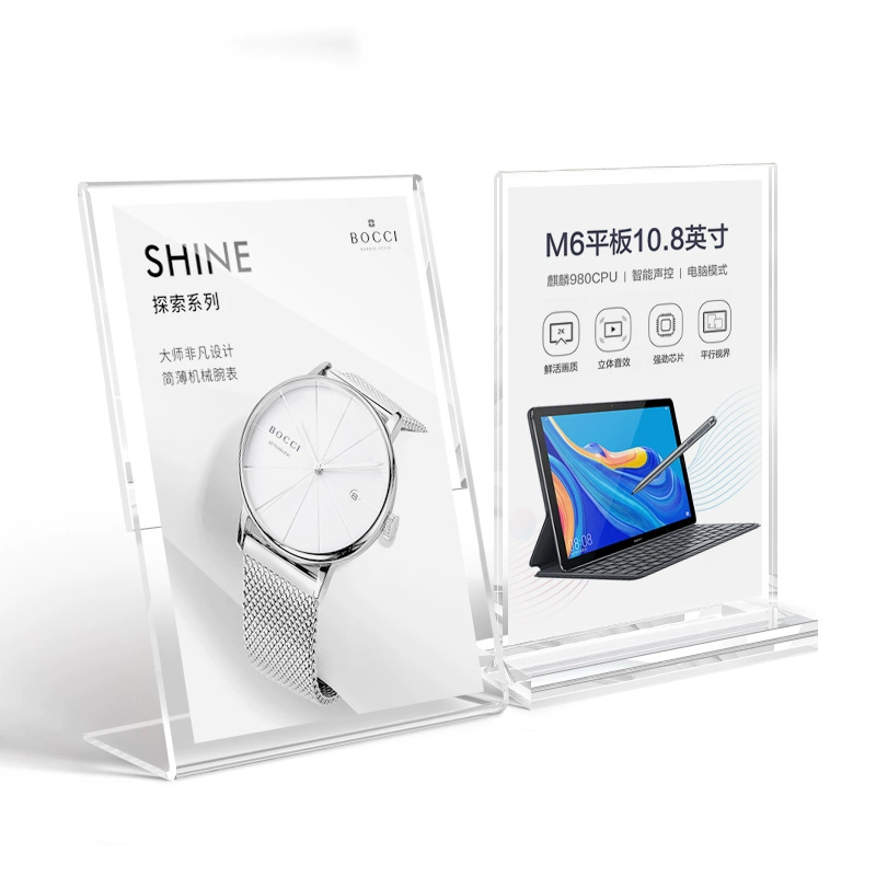 Акриловая карточка для стола, двусторонняя подставка для меню A4, стойка для стола, индивидуальный дизайн для магазина молочного чая