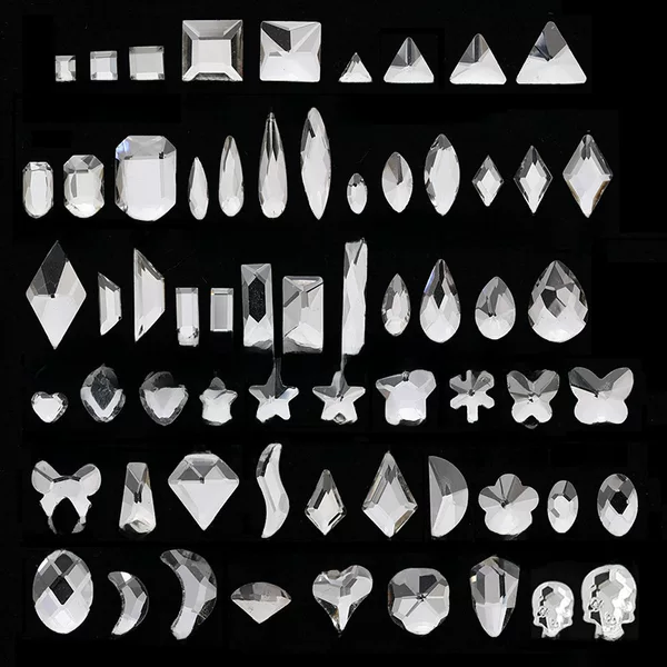 Nail jewelry flat special-shaped diamond wholesale large small size mini water drop love square diamond transparent diamond cross-border color diamond