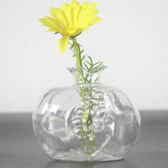 Creative Hammered Pattern Pomegranate Dried Flower Glass Vase, Japanese Handmade Flower Vase Home Decor Hydroponic Flower Vase Craft