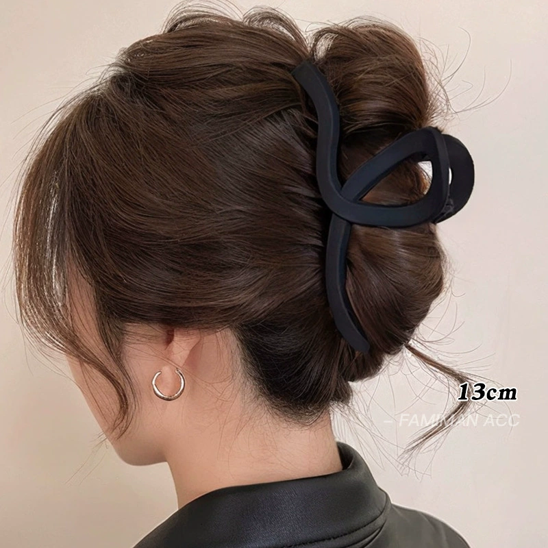 Большая зажимная прядь для волос, матовая/шлифованная отделка, 13 см, дизайны краб/бабочка/волна