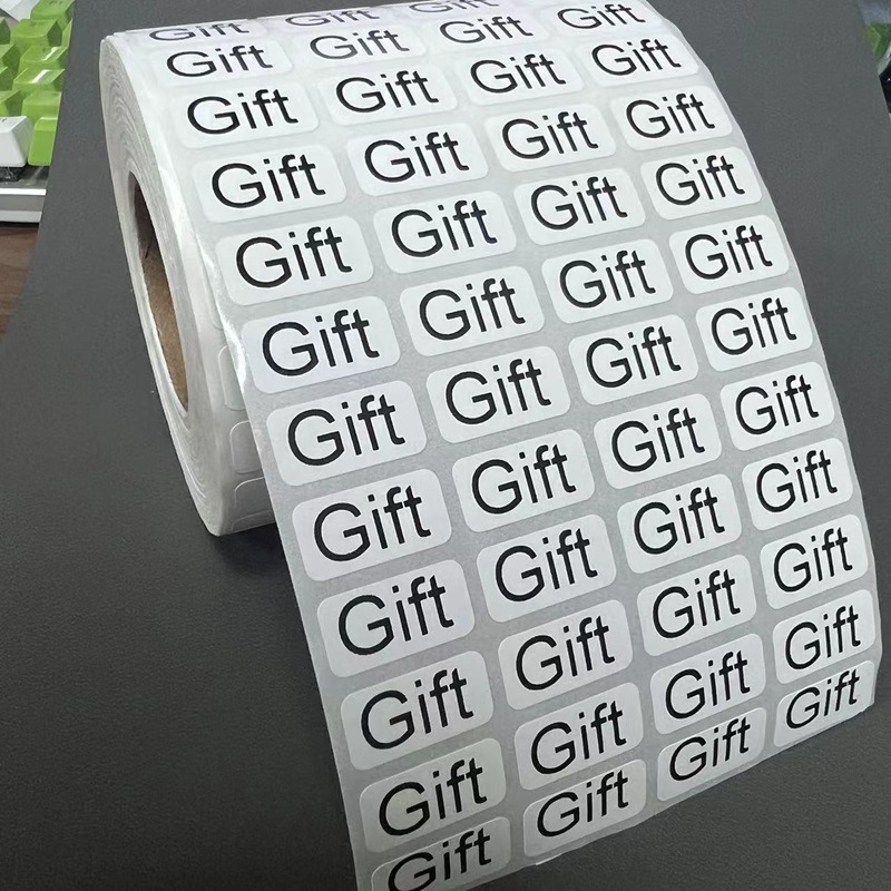 现货Gift贴不干胶 英文赠品贴纸 白底黑字GIFT贴 不干胶标签 包邮|undefined