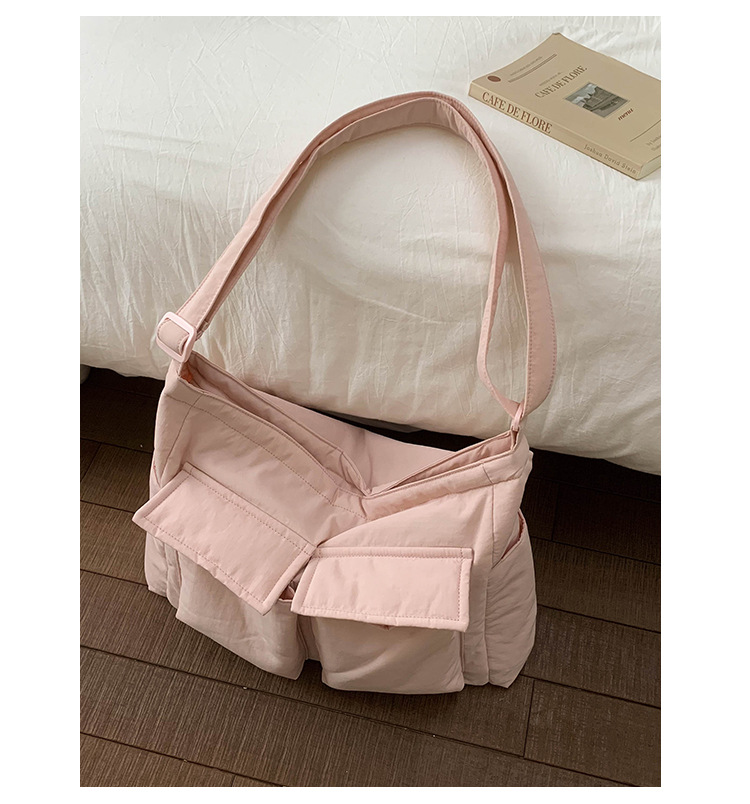 Japanese-style workwear style large-capacity single-shoulder bag, large pocket simple tote bag, ins canvas school crossbody messenger bag undefined