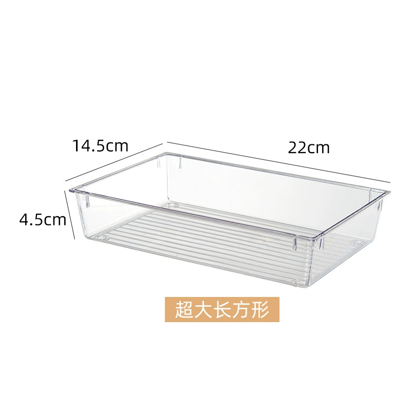 Stackable Clear Drawer Organizer Box, PET‑Free Plastic, Multipurpose Kitchen & Cosmetic Storage