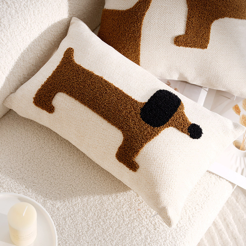Cute de dibujos animados cachorro funda de almohada de tira larga habitación de los niños almohada larga con núcleo original simple cojín de sofá animal