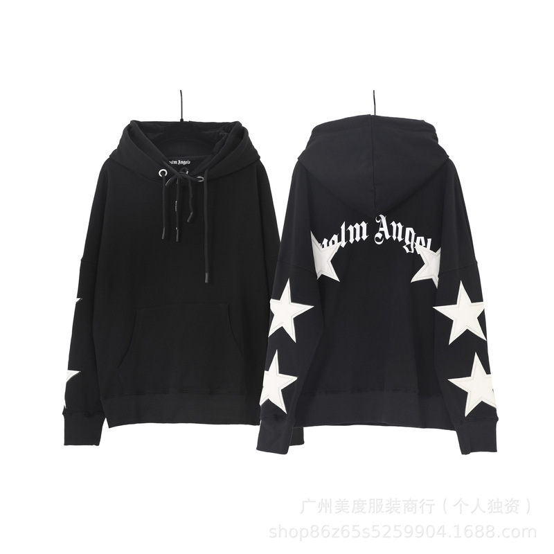 24S Autumn and Winter Cross-Border European and American Trendy Brand Palm Angel Full Solid Color Casual Men's and Women's Loose Hoodies Sweatshirts