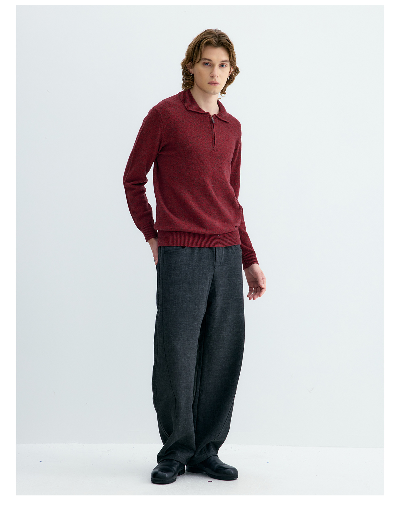UNF 500g Half-Zip Polo Collar Sweater