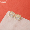 Wedney New 520 Opal Ear Studs Simplicity Sense of design Jewelry square Gold-plated Jewelry wholesale