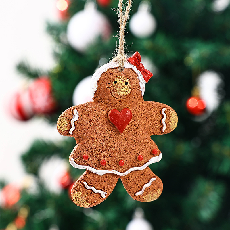 50g Weight pendant Home Textiles & Decor Type Hanging Ornaments Event & Party Supplies 1 Piece Quantity Party, Festival Occasion Resin Material Christmas Festival Gingerbread Pattern Cute Style Christmas Cute Gingerbread Resin Party Festival Hanging Ornaments 3