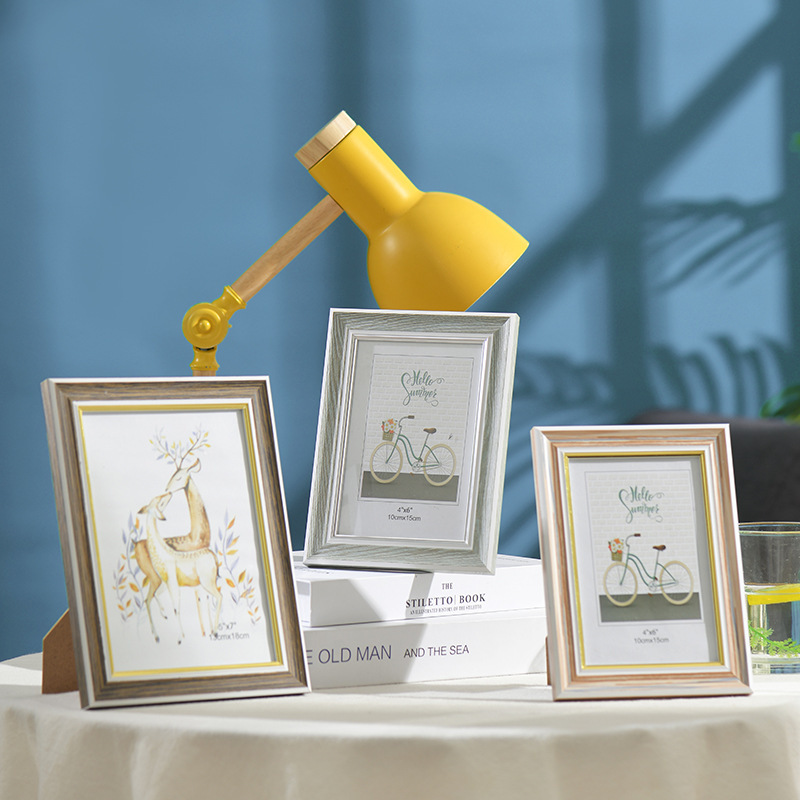 Wooden photo frame setting table wall hanging multi-size photo studio picture frame can be fixed mounted picture frame wholesale pvc photo frame ornaments