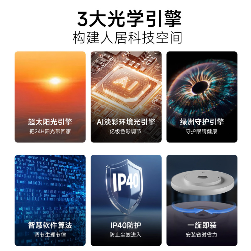 跨境新款天境灯全光谱色域动态护眼书房儿童卧室遥控晴空吸顶灯|undefined