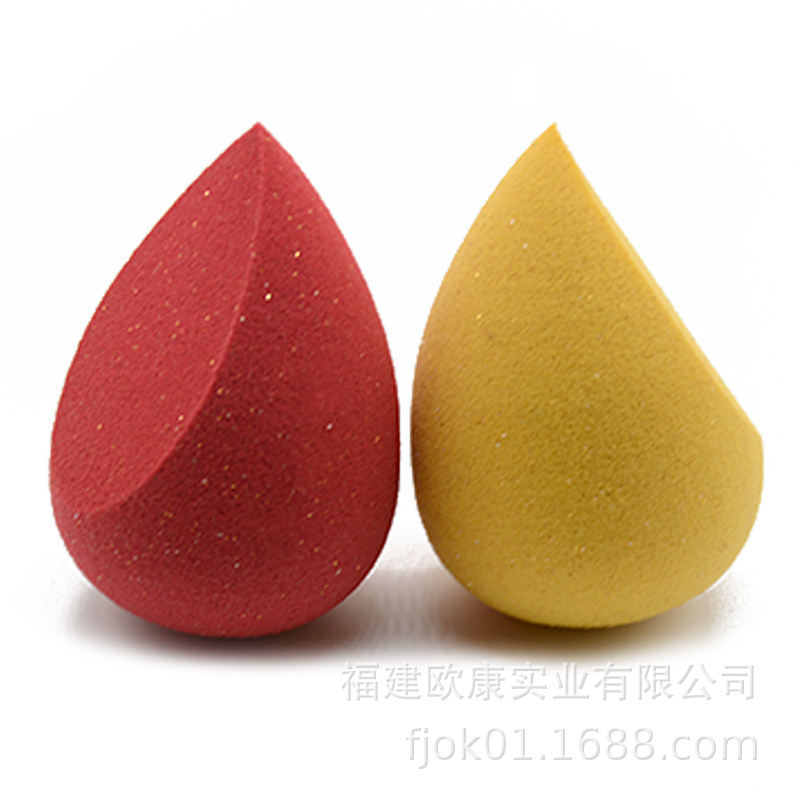 亮粉美妆蛋 水滴切一刀粉扑 干湿两用亲水性聚氨酯美妆工具可定制