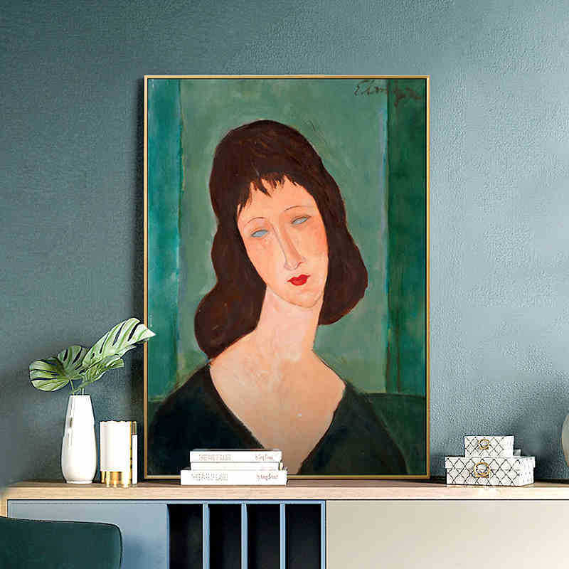 Modigliani portrait classical studio decorative painting artist oil painting modern hotel hanging painting world famous painting