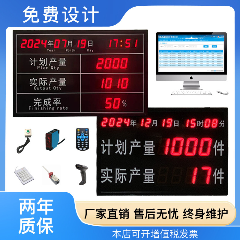 Workshop production management digital electronic kanban ModbusRTU assembly line signal PLC plus number display direct sales Workshop production management digital electronic kanban ModbusRTU assembly line signal PLC plus number display direct sales