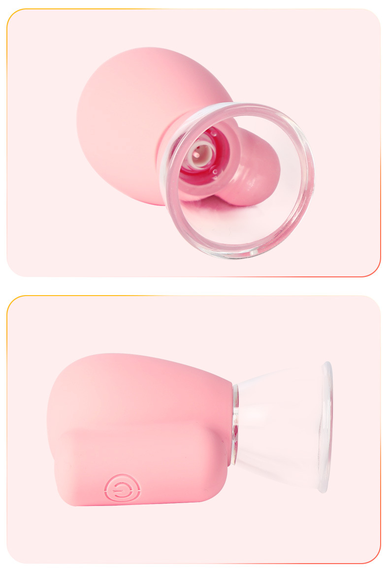 10-Frequency Sucking Breast Stimulator, Silicone Nipple Suction Toy with Button Control, Pair — detail image 40