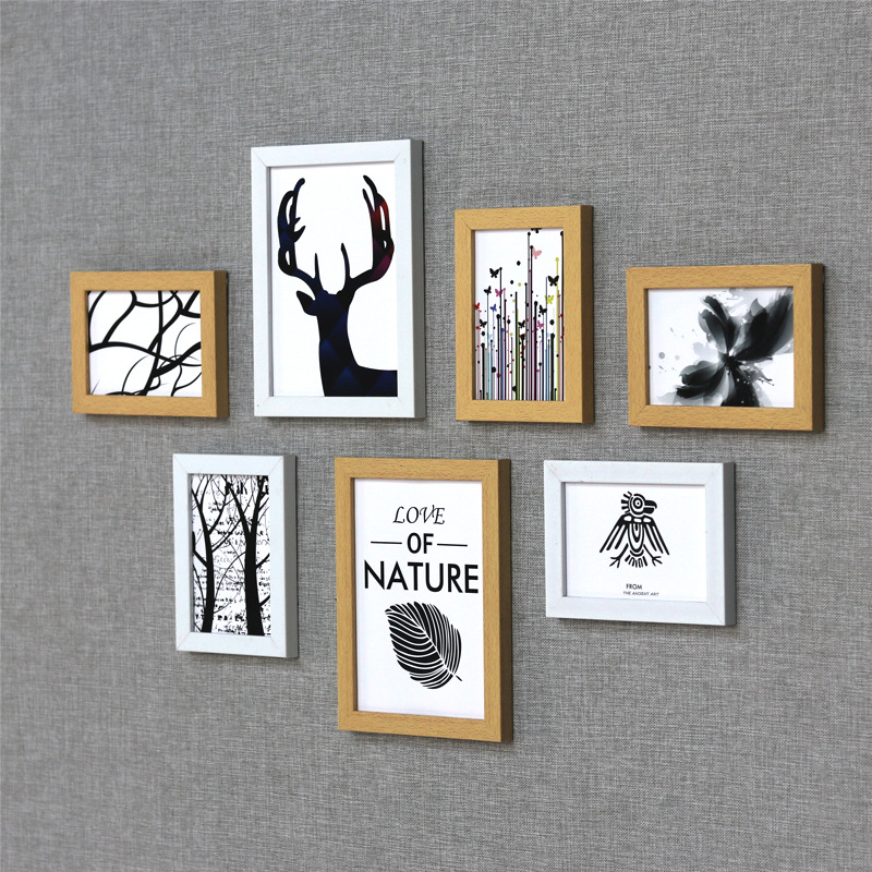 Pequeña pared Nórdico decorativo foto pared Punch-libre pared decorativo foto marco dormitorio colgante de pared marco de fotos ins marco de fotos