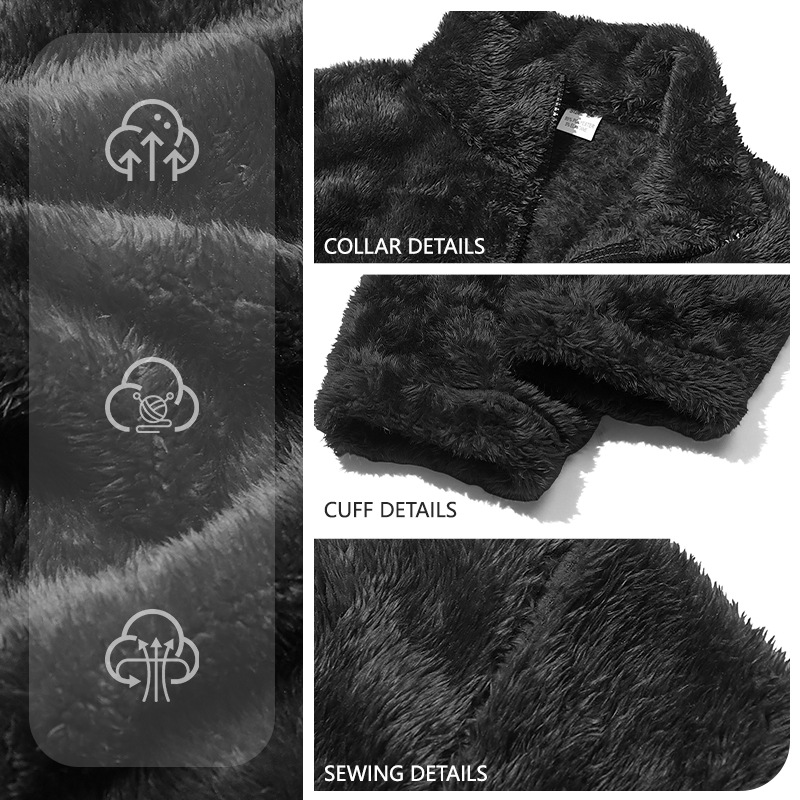 Nuevo transfronterizo de Europa y América Amazon otoño y invierno hombre cuello agitado chaqueta con cremallera chaqueta casual de gran tamaño