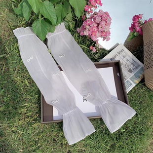 Lace Sugar Pearl Knot Lady Sleeves Solid Color Hand Sleeves Ice Sleeves Driving Arm Guards Cycling Lightweight Sun Protection Sleeves for Women