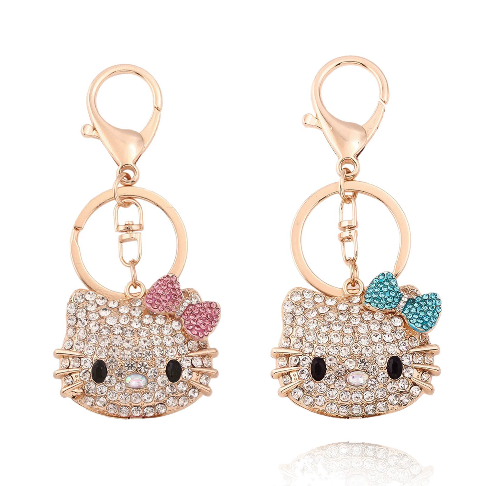 Набор браслета и брелока (Hello Kitty) с подвеской-бантиком, милые мультяшные подвески, assorted colors