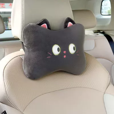 Headrest Support, Cartoon Creative Car - cross-eyed-meow-headrest-single-pack