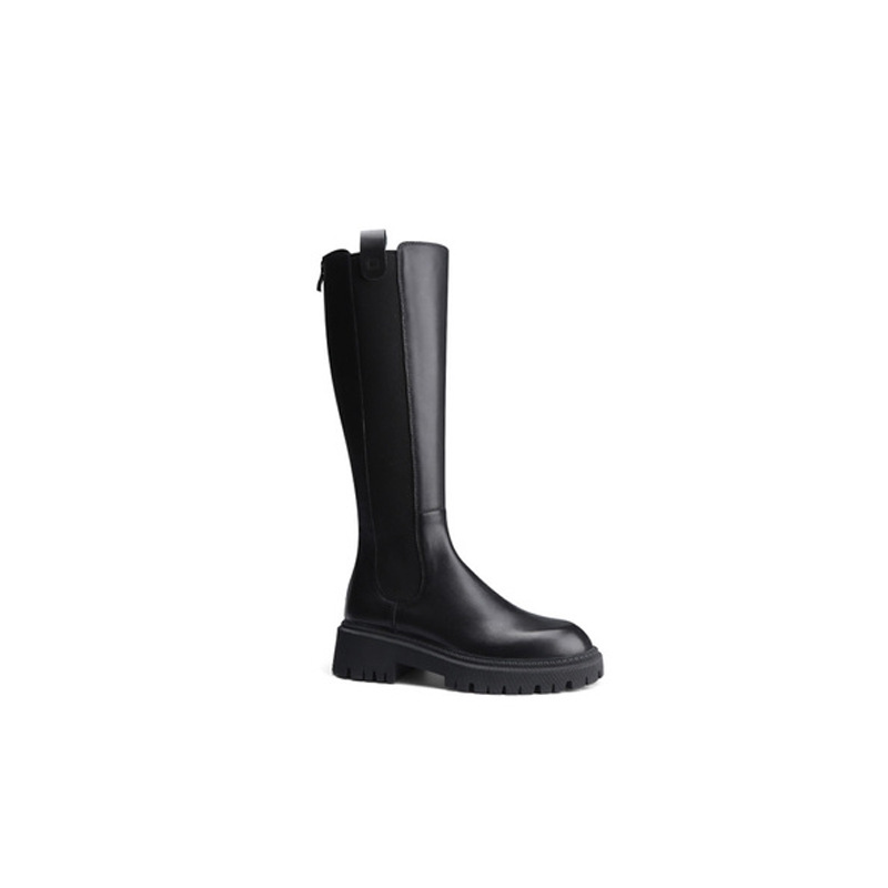 Botas de Caballero de carga de fábrica para las Mujeres Nuevo otoño adelgazamiento alto-Top estilo británico Chelsea largo botas ocultas altura aumento largo botas para las mujeres