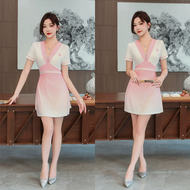 2025 новый стиль магазин педикюс сауна Массаж ножной ванны техник рабочая одежда женский костюм сексуальная униформа 2522 юбка