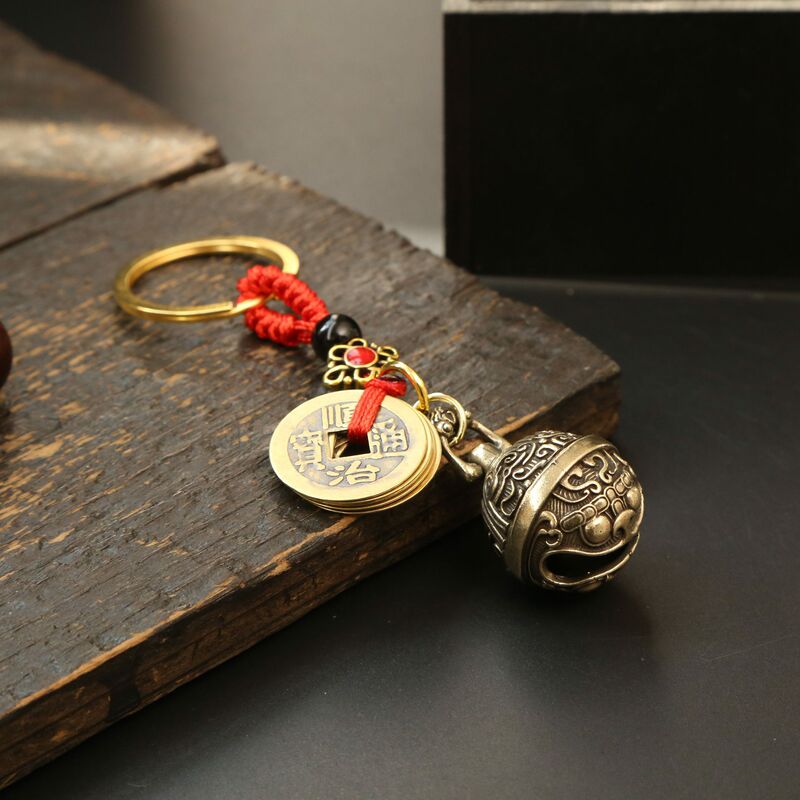 真鍮タコベルキーホルダーペンダント diy 手作りロープペンダント男性と女性のバッグペンダント貔貅ベルアクセサリー|undefined
