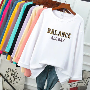Guangzhou 1 Yuan 2 Yuan Wholesale Women's Long-Sleeved T-Shirt Manufacturer Tail Goods Wholesale Export Supply Yiwu Bottoming Shirt Women's T-Shirt