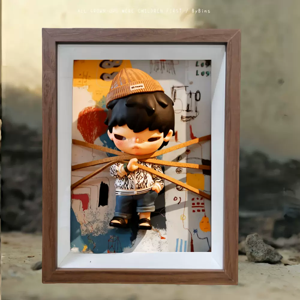 立体中空7.5cm盲盒展示框手办泡泡玛特收纳挂墙DIY创意相框画框