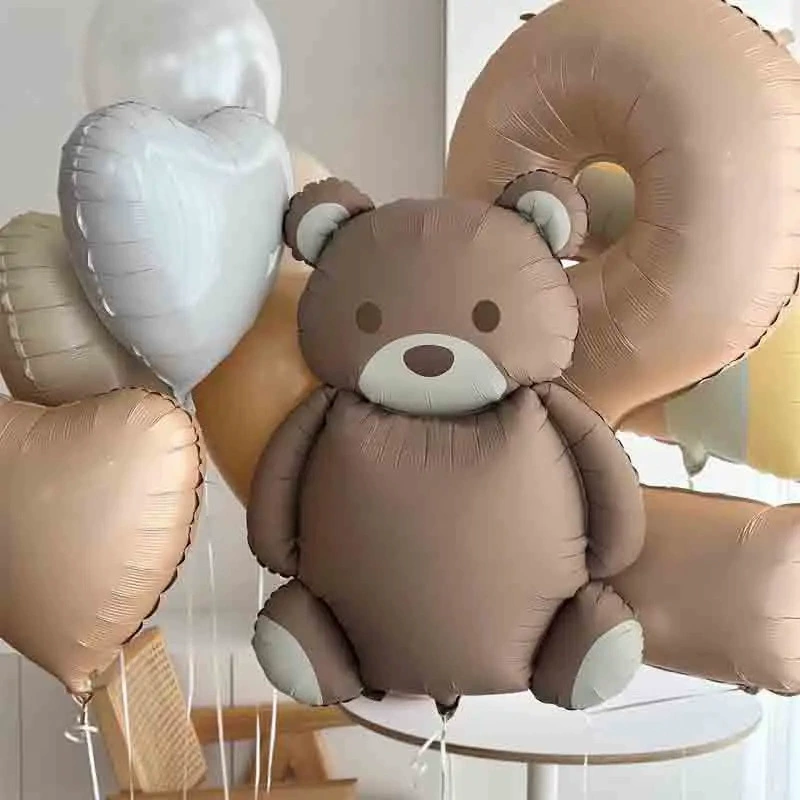 Foil Balloon Bear & Heart Bouquet, Party Decoration, Aluminum Film, 1.5 m/Single Bear Options
