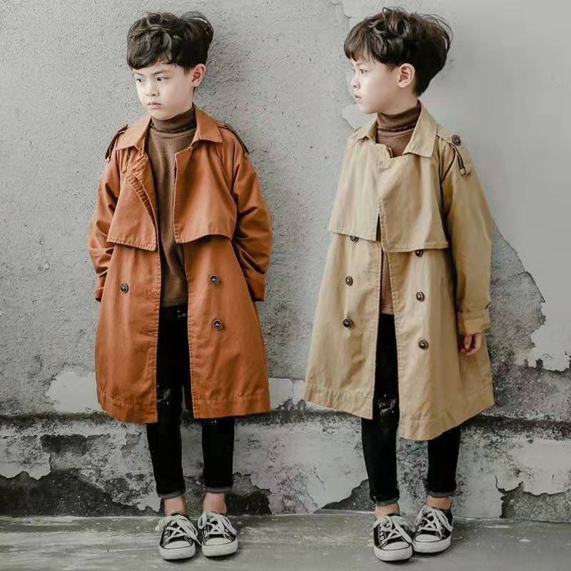 (2개) 아동복 어린이 봄 · 가을 영국식 코트 소년 가을 신형 한국식 중장 코트