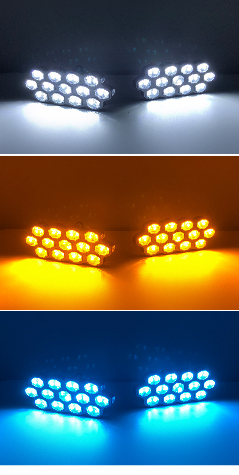 Suitable for universal car daytime running lights, starry sky style LED daytime running lights with flowing turn signals