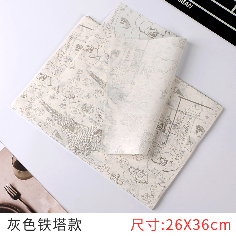 En stock suministro de pastel rollo de papel a prueba de aceite recubierto bandeja de pastelería papel de placa de embalaje para hornear papel de hamburguesa 100 hojas/pieza