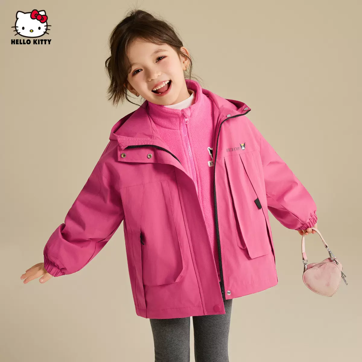 女童秋季三合一保暖舒适夹克外套2025新款一衣三穿三季可用款批发