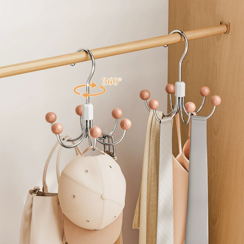 Trendy Six-Claw Hook 360-Degree Rotatable Multifunctional Tool for Hanging Stockings, Underwear, Straps, Hats, and Storage Hooks