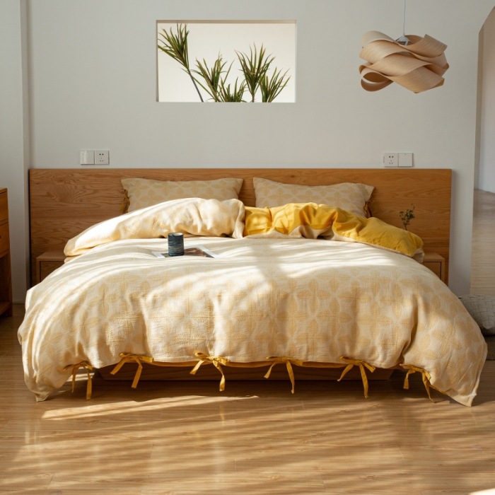 A類母子級60本綿二重糸四点セット純綿日本式裸寝シーツ三点セットベッド用品