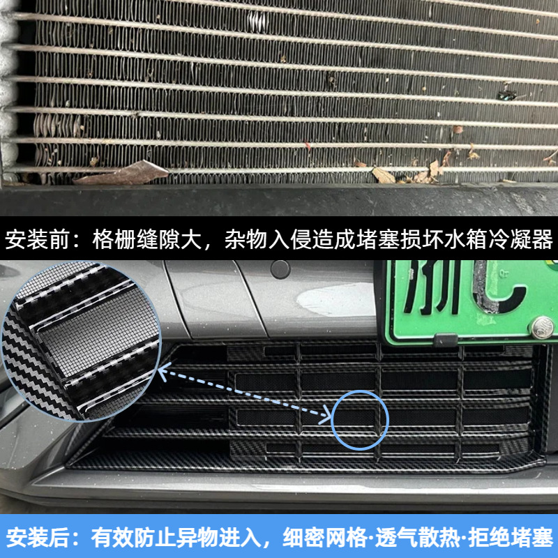 Suitable for 24 Geely Galaxy E5 Insect-Proof Nets, Anti-Mosquito Water Tank Protection Nets, Willow Fluff Blocking, No Disassembly, Middle Net Modification