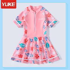 Children's swimsuit summer girl child middle child one-piece dress style swimsuit INS new style quick-drying sun protection girl swimming suit