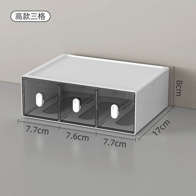Combination Drawer Organizer Box, HIPS+PS+PP Desktop Storage, 23.5×17.5×8.5 cm