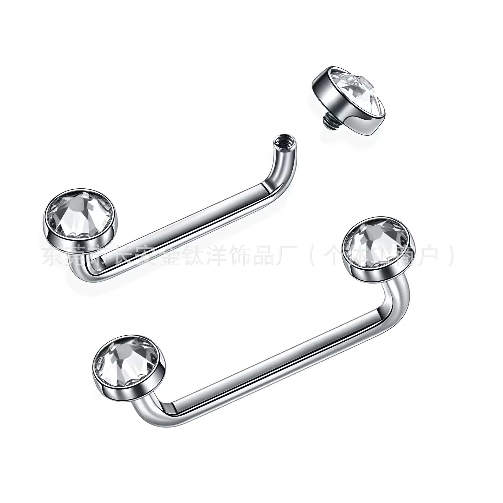 F136 Titanium Alloy Right-Angle Internal Thread Double-Headed Implant Clavicle Nail G23 Titanium Body Piercing Jewelry with Czech Drill detail image 8